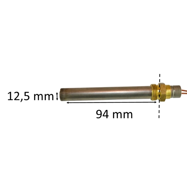Zündkerze / Glühzünder mit Gewinde für Pelletofen: 12,5 mm x 94 mm x 250 Watt 3/8" Gewinde